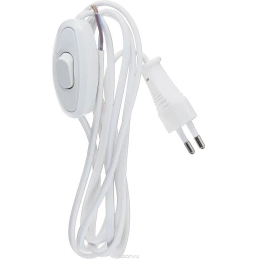 Провод сетевой (шнур с вилкой) 1,8м с выключателем