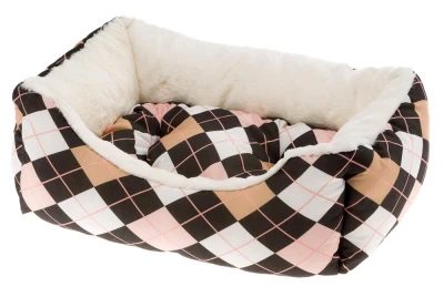 Софа Ferplast COCCOLO 60 для собак и кошек с мехом Зиг-заг зеленый