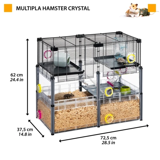 Многоэтажная клетка для хомяков и мышей Ferplast MULTIPLA HAMSTER CRYSTAL с аксессуарами