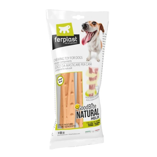 Игрушка-кость для собак Ferplast GoodBite Helix M BAG вкус лосося 23 гр. x2 шт.
