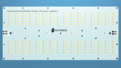 Модуль 1.9 Quantum board Samsung 2835 lm281b+pro 5000K + 3000K + smd 5050 660nm