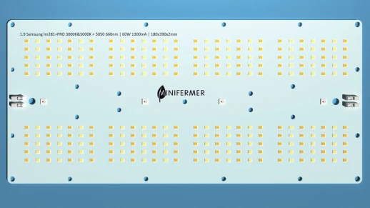 Модуль 1.9 Quantum board Samsung 2835 lm281b+pro 5000K + 3000K + smd 5050 660nm