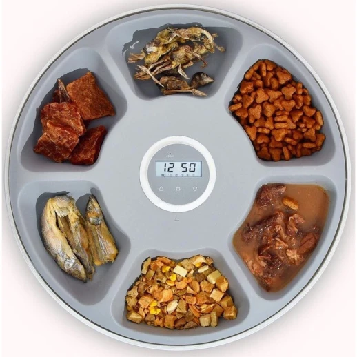 Автокормушка Petwant F6-LCD 6 секций, ж/к дисплей, зеленая