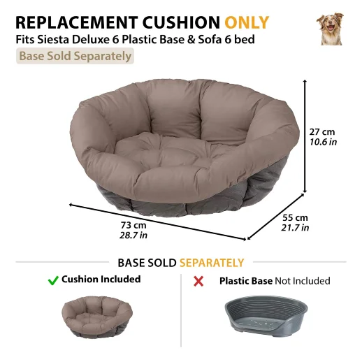 Ferplast SOFA CUSHION 6: размеры и комплектность — только подушка, пластиковое основание отдельно.