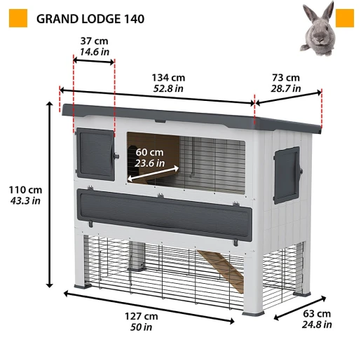 Клетка Ferplast CAGE GRAND LODGE 140 для кроликов пластиковая
