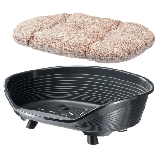 Лежак Ferplast THRONE 8 с подушкой черный