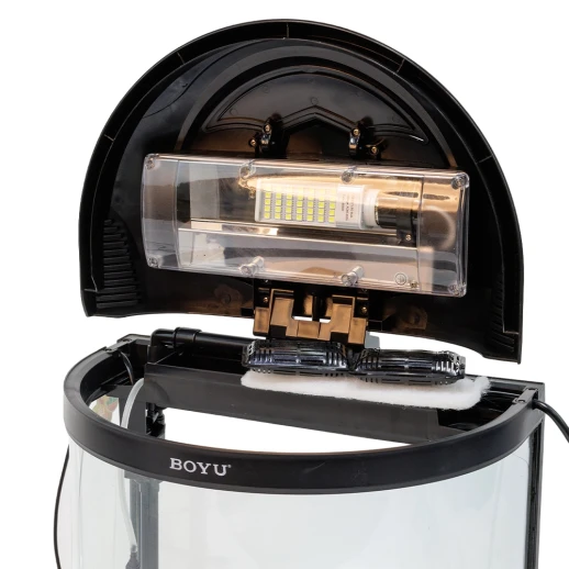 Аквариум с тумбой Boyu BYG-26 полукруглый 26 л, с фильтром и освещением, черный