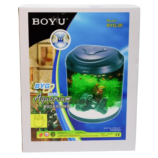 Аквариум с тумбой Boyu BYG-26 полукруглый 26 л, с фильтром и освещением, черный