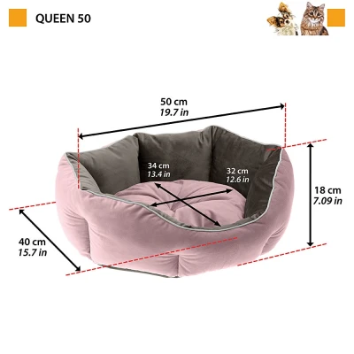 Двухсторонняя софа Ferplast QUEEN 50 розово-серая велюр