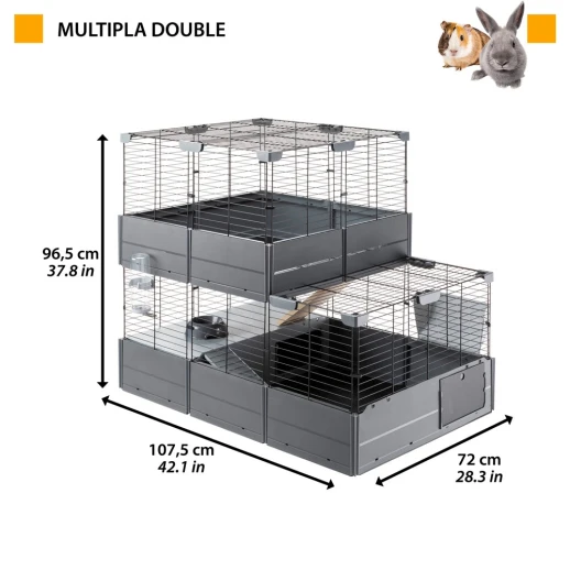 Двухэтажная модульная клетка для кроликов и морских свинок Ferplast MULTIPLA DOUBLE