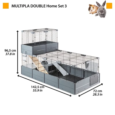 Двухэтажная модульная клетка для кроликов и морских свинок Ferplast MULTIPLA DOUBLE