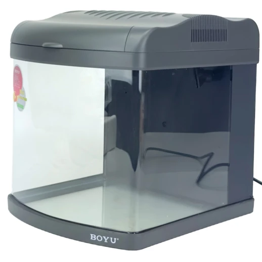 Аквариум Boyu Mini MT-408A, 32 л, с фильтром, 1 LED лампа, серый
