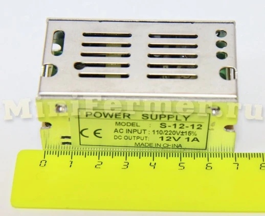 Блок питания 220V AC / 12V DC 1A.