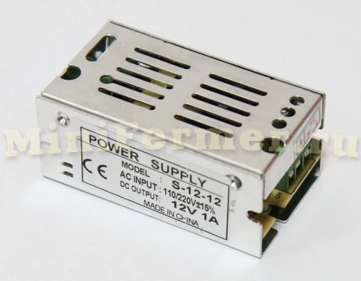 Блок питания 220V AC / 12V DC 1A.