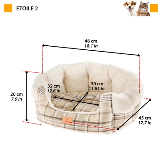 Софа Ferplast ETOILE 2 с мехом бежевая