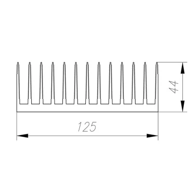 Профиль алюминиевый 125мм*44мм*5кг