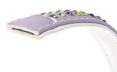 Ошейник Ferplast LUX C12/22 эко-кожа со стразами микрорегулировка сиренево-белый