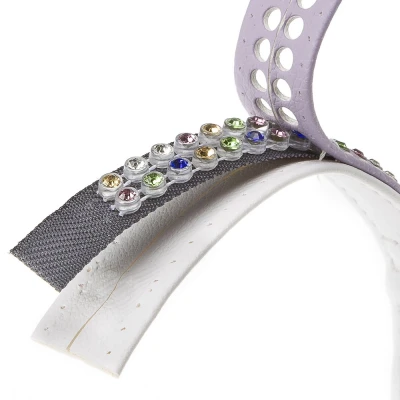 Ошейник Ferplast LUX C12/22 эко-кожа со стразами микрорегулировка сиренево-белый