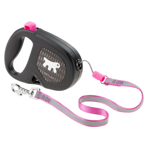 Рулетка Ferplast FLIPPY ONE Reflex S фуксия шнур 4,5м 12 кг
