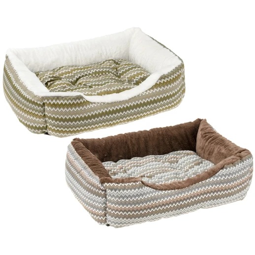 Софа Ferplast COCCOLO 80 для собак и кошек с мехом Зиг-заг зеленый