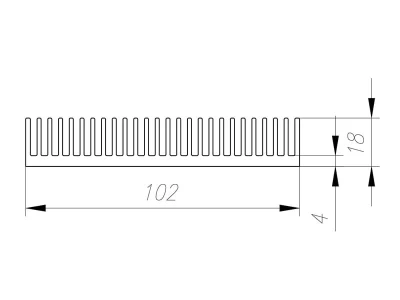 Профиль алюминиевый 102 мм * 18 мм * 2,6 кг