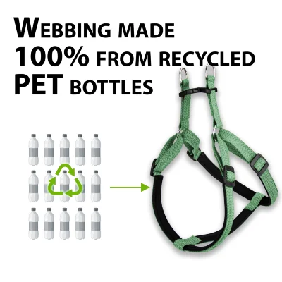 Шлейка Ferplast GREENER SOFT P M эконейлон с мягкой подкладкой зелёная