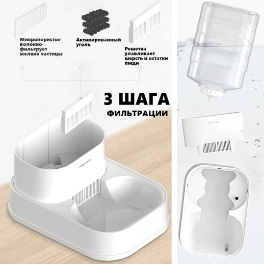 Набор автоматическая кормушка Pawgether FG100 и поилка FG200 объем 3,5 л