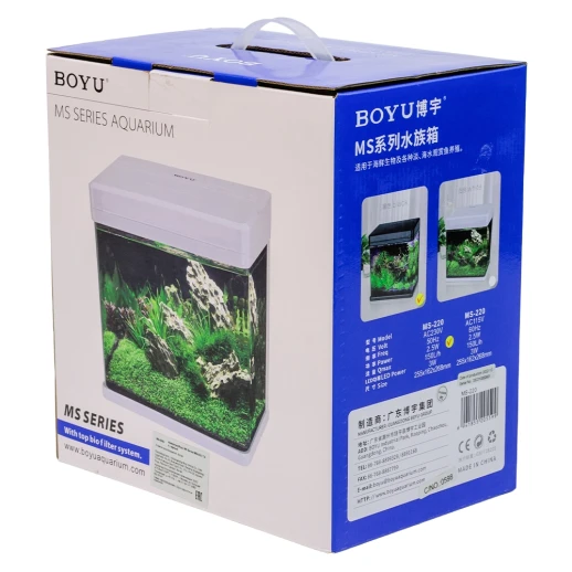 Аквариум Boyu MS-220 7,5 л с LED светильником и фильтром, черный