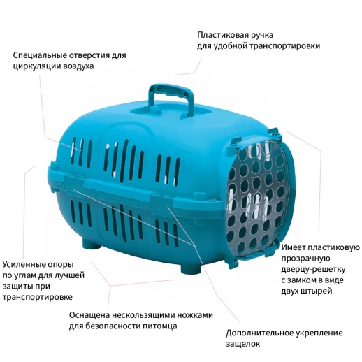 Переноска Pet Choice Safari Range 50х35х31 см голубая