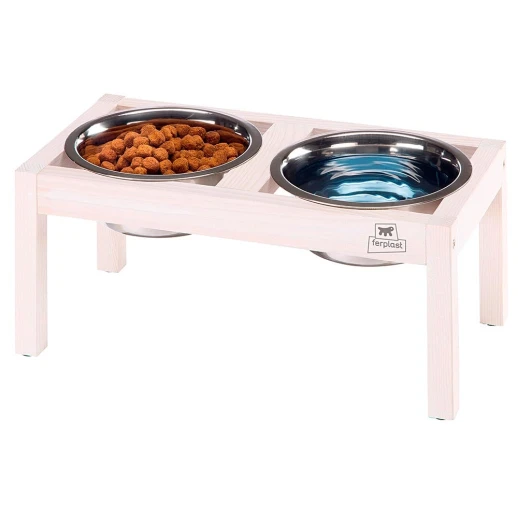 Деревянная подставка Ferplast DESCO WOOD 03 с металлическими мисками KC54 1,7 л