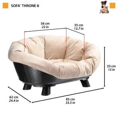 Софа Ferplast THRONE 8 черная лежак + запасная подушка
