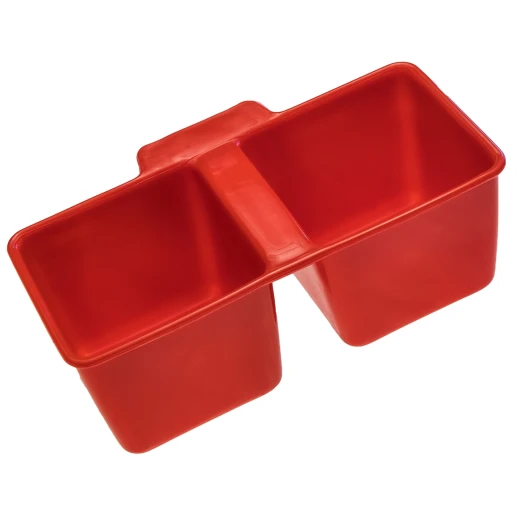 Кормушка-поилка двойная универсальная с креплением на сетку квадратная