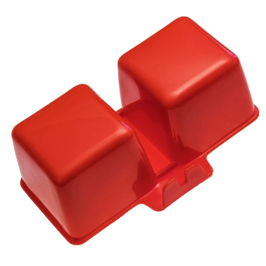 Кормушка-поилка двойная универсальная с креплением на сетку квадратная