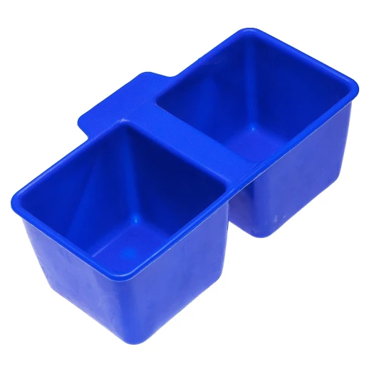 Кормушка-поилка двойная универсальная с креплением на сетку квадратная