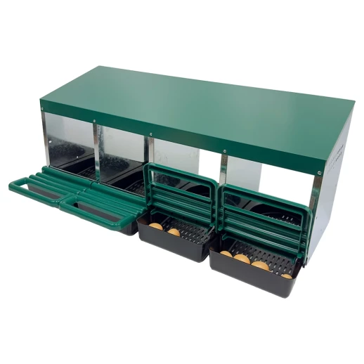 Гнездо для кур несушек HobbyFarm 4 секции с яйцесборником