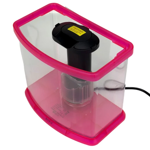 Аквариум Boyu DY-3A Desktop панорамный 3,6 л, настольный с фильтром и светильником, красный