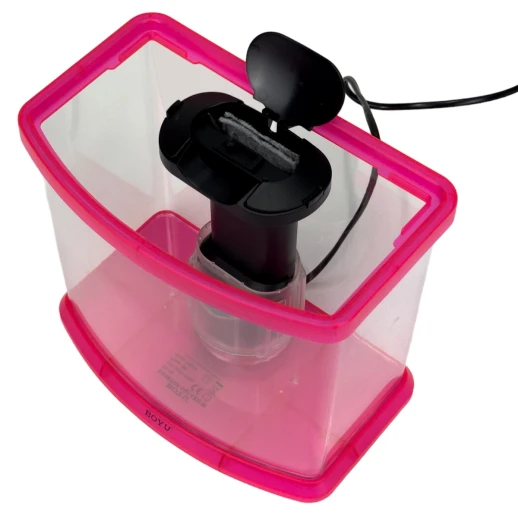 Аквариум Boyu DY-3A Desktop панорамный 3,6 л, настольный с фильтром и светильником, красный