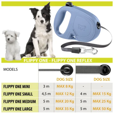 Рулетка Ferplast FLIPPY ONE Reflex S зелёная лента 4м 15 кг