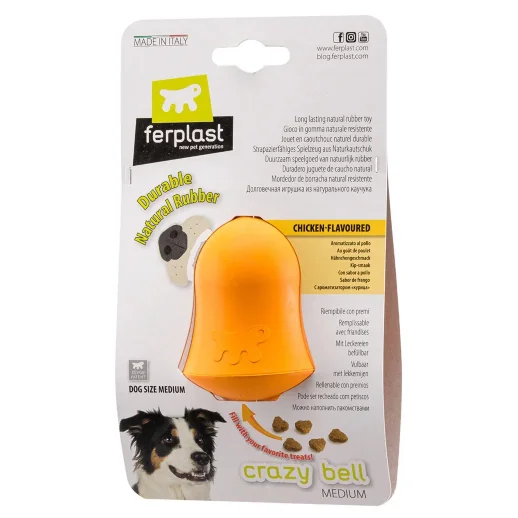 Игрушка - колокольчик Ferplast CRAZY BELL M для собак натуральная резина