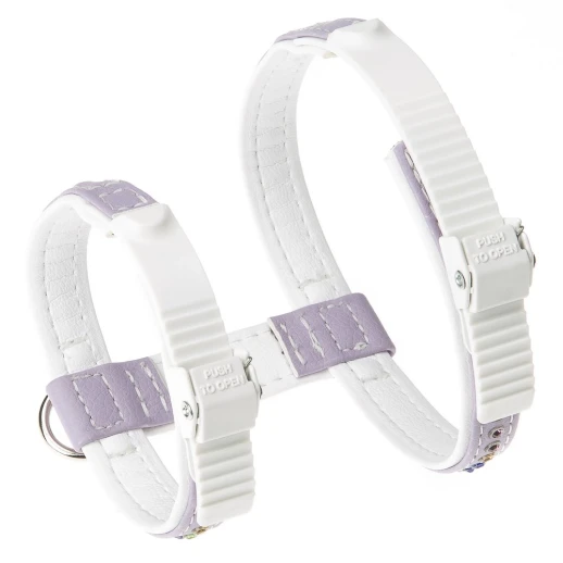 Шлейка Ferplast LUX XS экокожа со стразами сиренево-белая