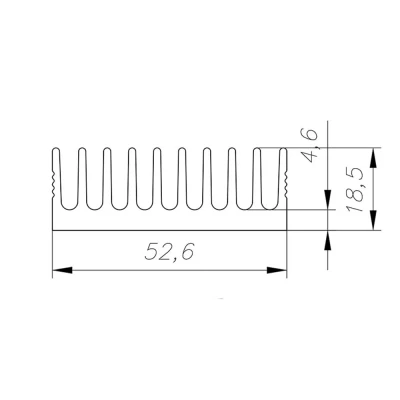 Профиль алюминиевый 52,5 мм * 18,5 мм 