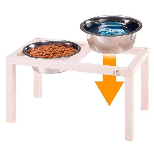 Деревянная подставка Ferplast DESCO WOOD 07 с металлическими мисками KC58 5,6 л