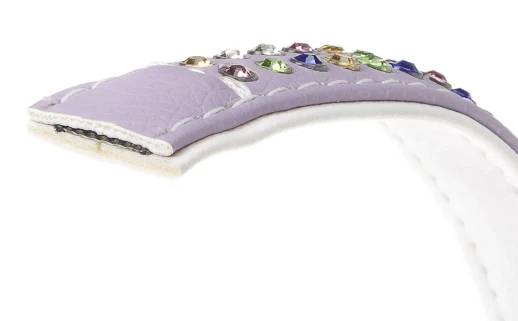 Ошейник Ferplast LUX C15/28 эко-кожа со стразами микрорегулировка сиренево-белый