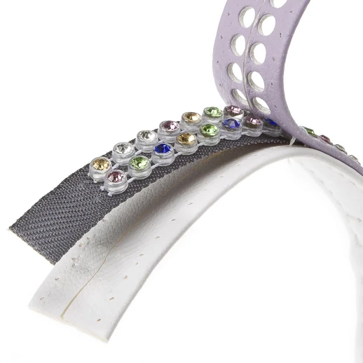 Ошейник Ferplast LUX C15/28 эко-кожа со стразами микрорегулировка сиренево-белый