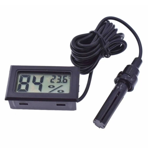 Термометр-гигрометр цифровой с выносным датчиком ET03 для измерения температуры и влажности