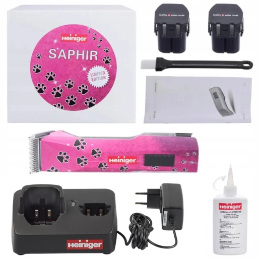 Машинка Heiniger Saphir Pink для стрижки собак с 2-я аккумуляторами