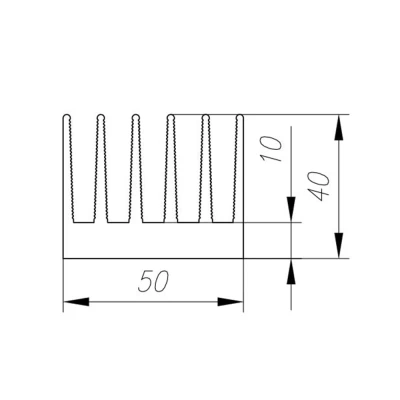 Профиль алюминиевый 50мм * 40мм * 2,5кг