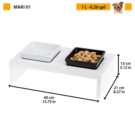 Деревянная подставка Ferplast MAKI 01 с керамическими мисками