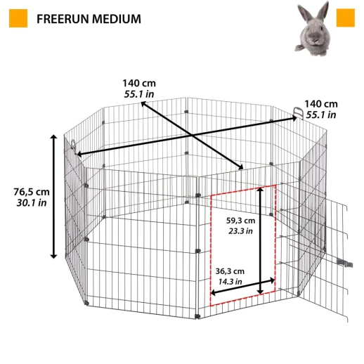 Вольер Ferplast FREERUN MEDIUM для кроликов и морских свинок металл