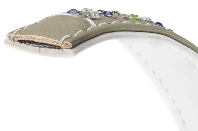 Ошейник Ferplast LUX C20/35 эко-кожа со стразами микрорегулировка бело-серый